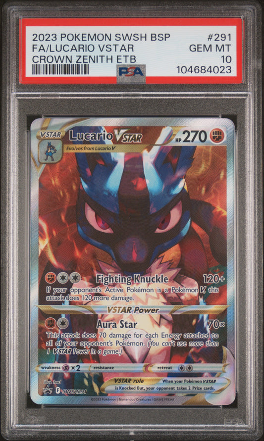 Lucario VStar #291 - Crown Zenith - PSA 10