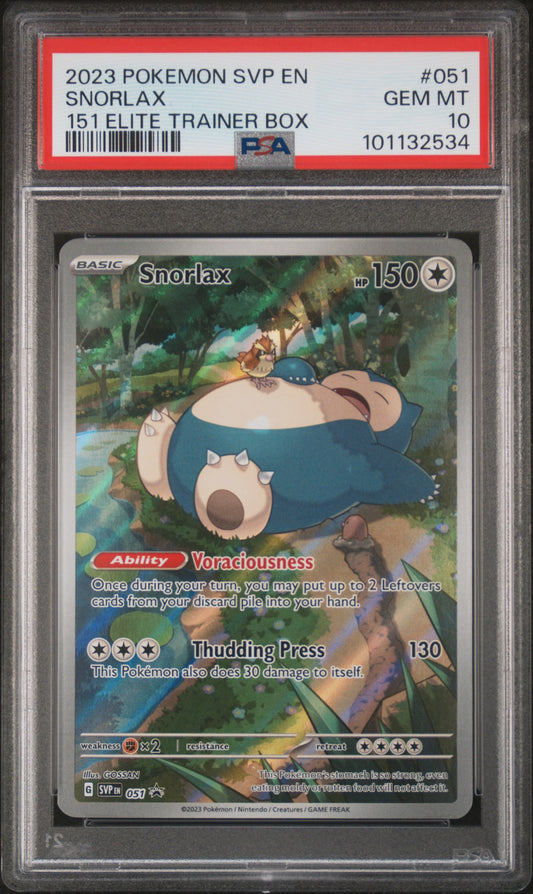 Snorlax #51 - 151 Elite Trainer Box - PSA 10