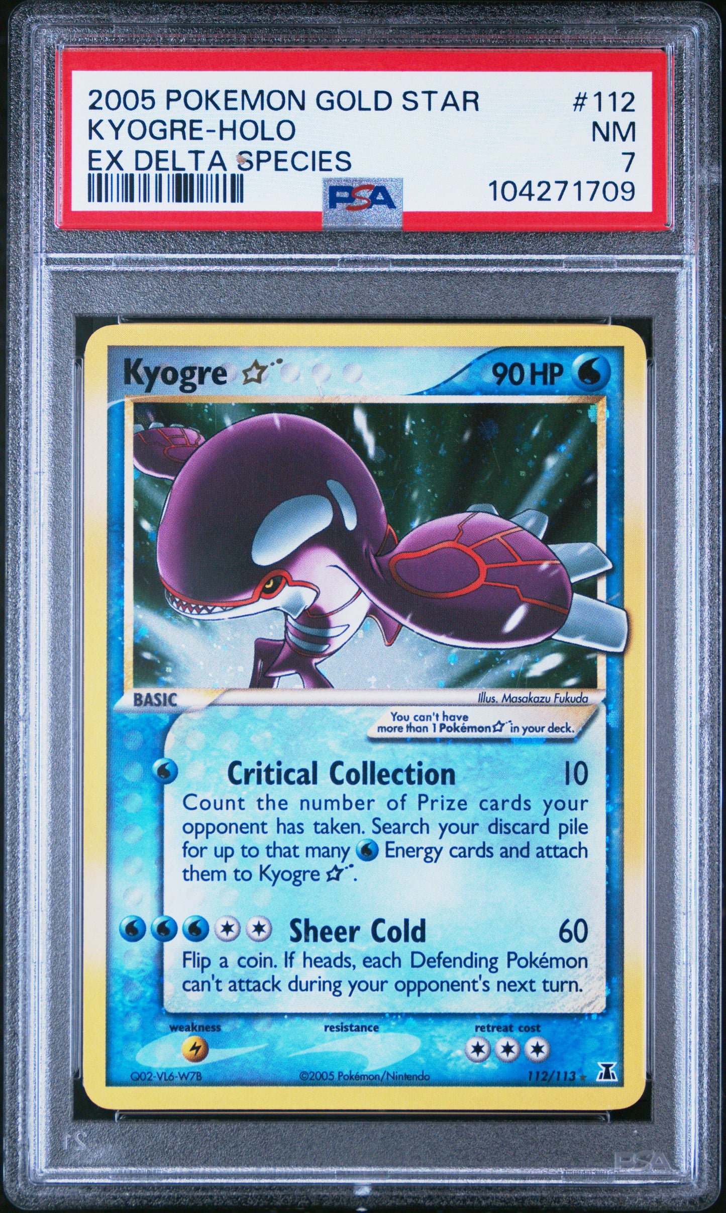 Kyogre Gold Star #112 - Delta Species - PSA 10