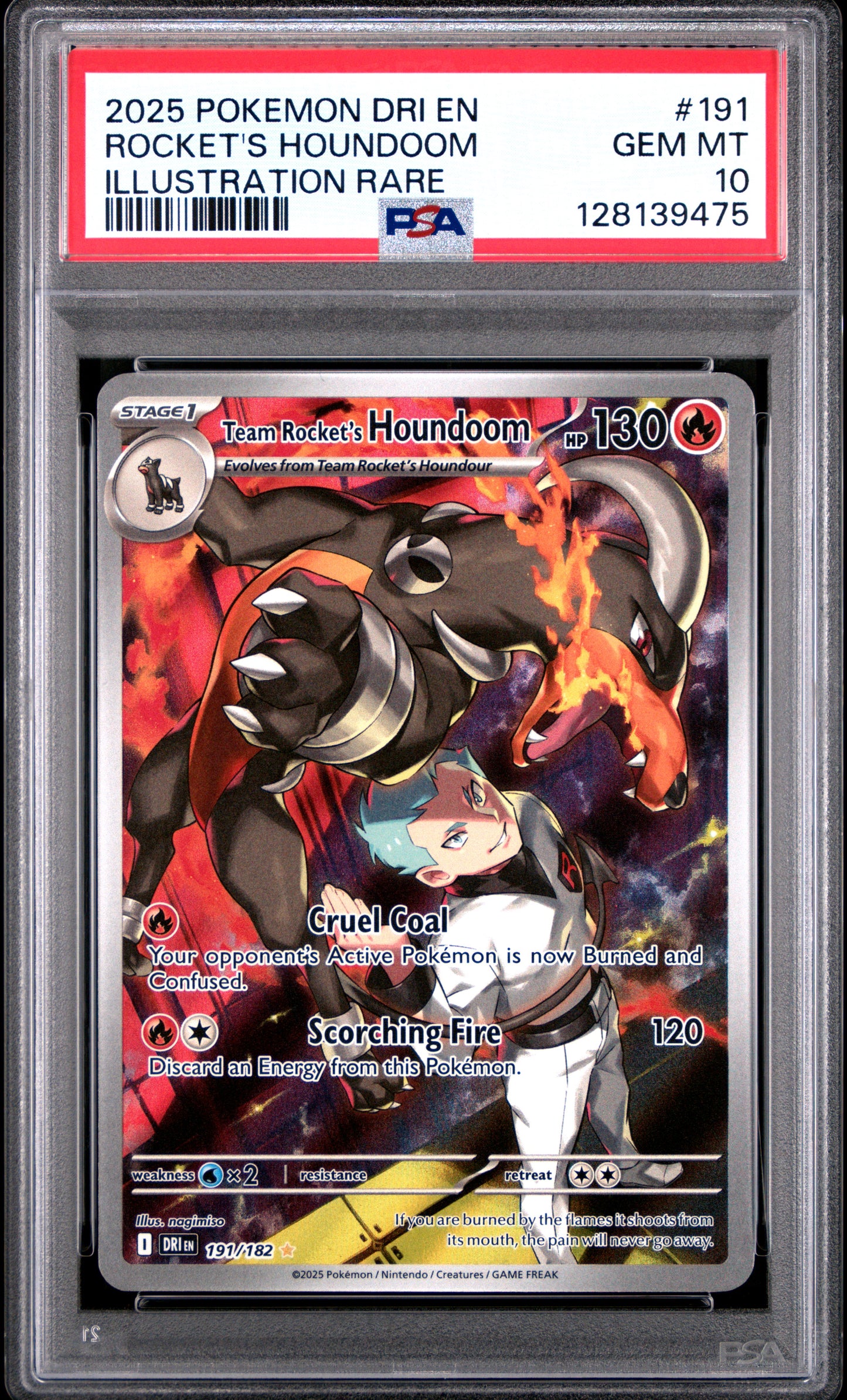 Team Rocket's Houndoom #191 - Destined Rivals - PSA 10