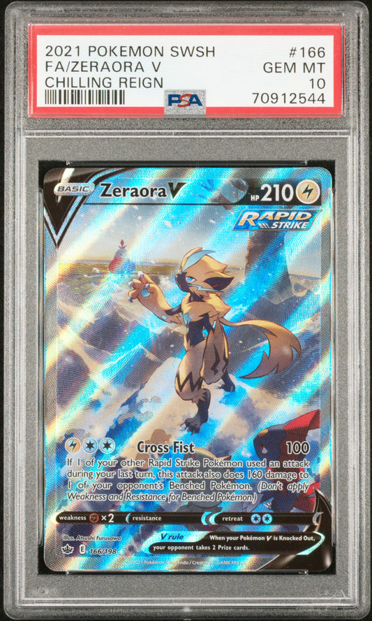 Zeraora V #166 - Chilling Reign - PSA 10