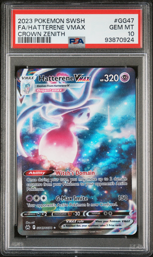 Hatterene VMAX #GG47 - Crown Zenith - PSA 10