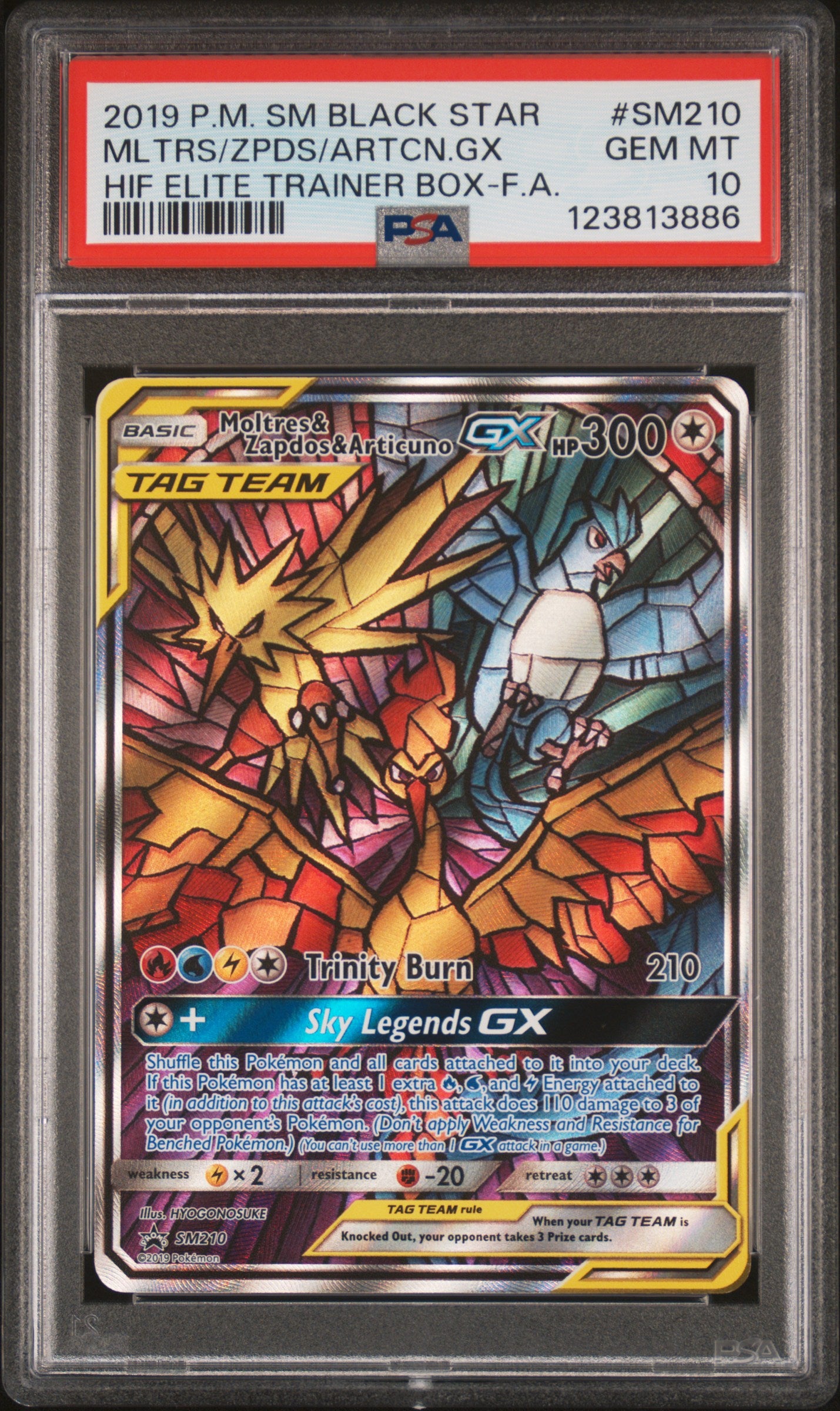 Moltres & Zapdos & Articuno GX #SM210 - Hidden Fates Promo - PSA 10