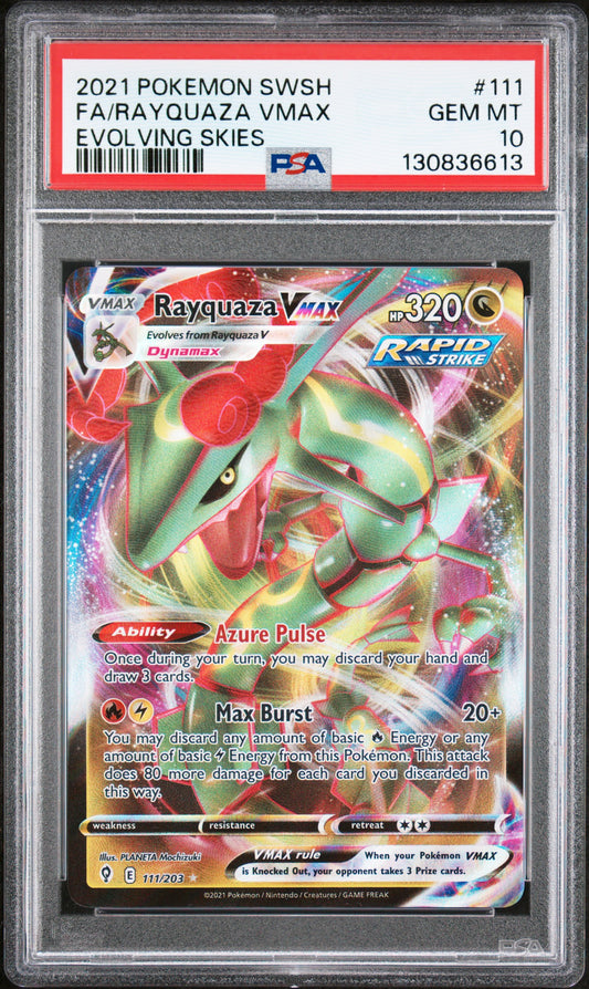 Rayquaza VMAX #111 - Evolving Skies - PSA 10