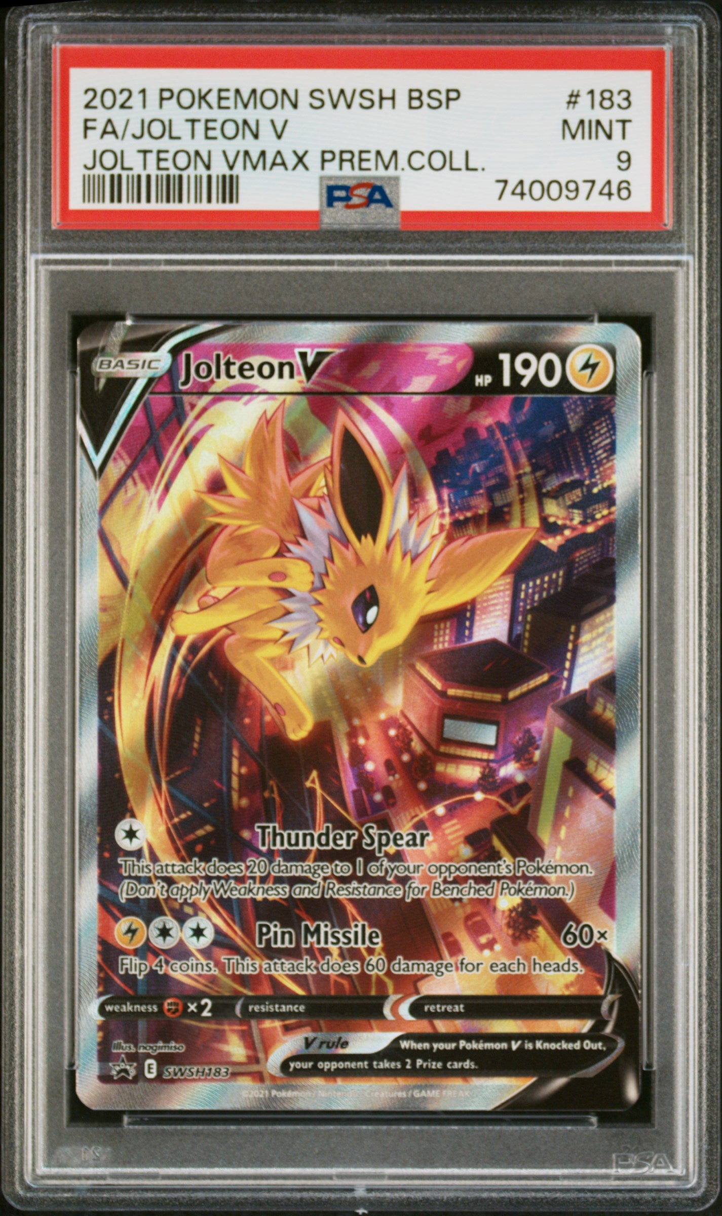 Jolteon V #183 - Premium Collection - PSA 9