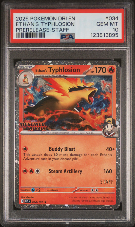 Ethan's Typhlosion STAFF #34 - Destined Rivals STAFF PROMO - PSA 10