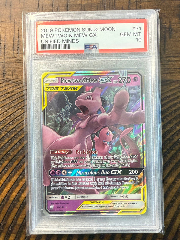 Mewtwo & Mew GX #71 PSA 10