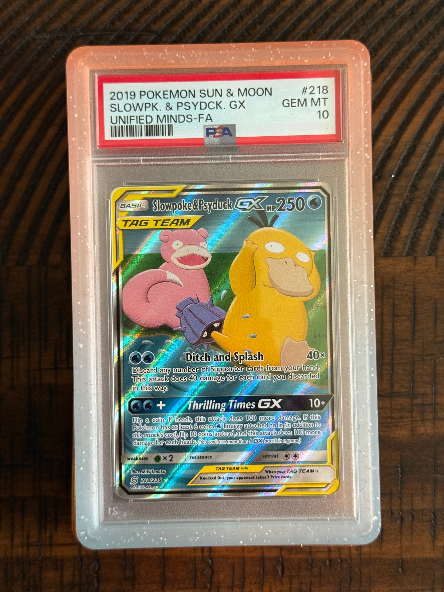 Slowpoke & Psyduck GX - Unified Minds #218 PSA10