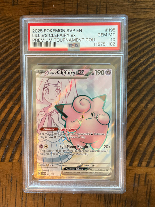 Lillie's Clefairy EX #195 - Premium Tournament Collection - PSA 10