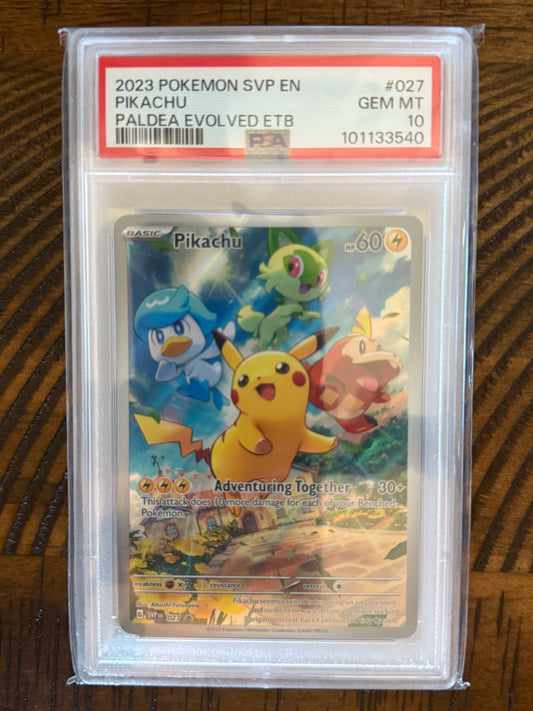 Pikachu #027 - Paldea Evolved ETB Promo - PSA 10