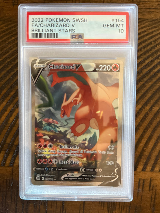Charizard V #154 - Brilliant Stars - PSA 10