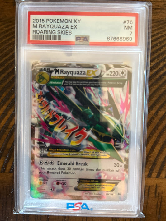 M Rayquaza EX #76 - Roaring Skies - PSA 7