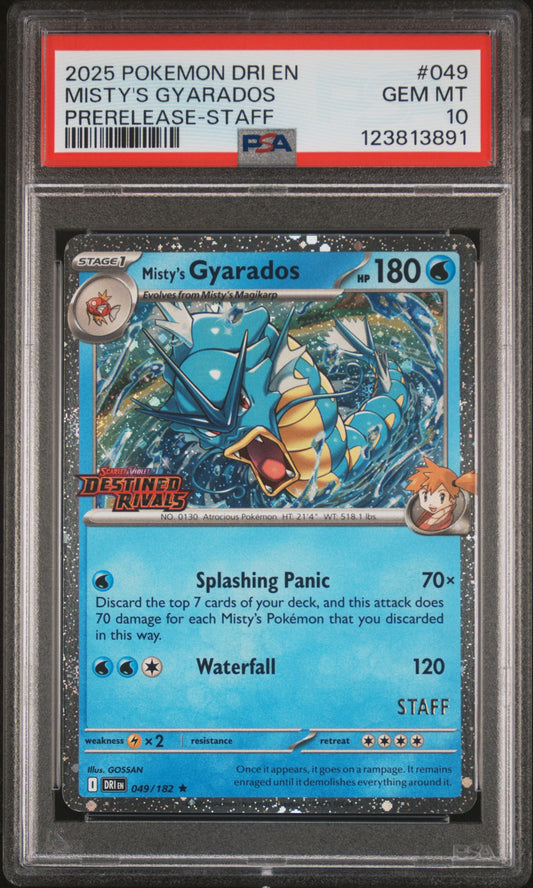 Misty's Gyradaos STAFF #49 - Destined Rivals STAFF PROMO - PSA 10