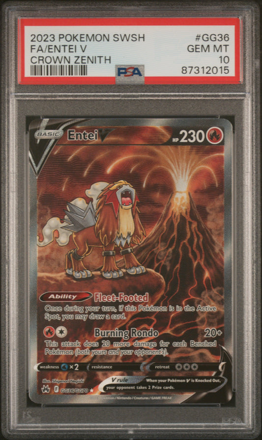 Entei #GG36 - Crown Zenith - PSA 10
