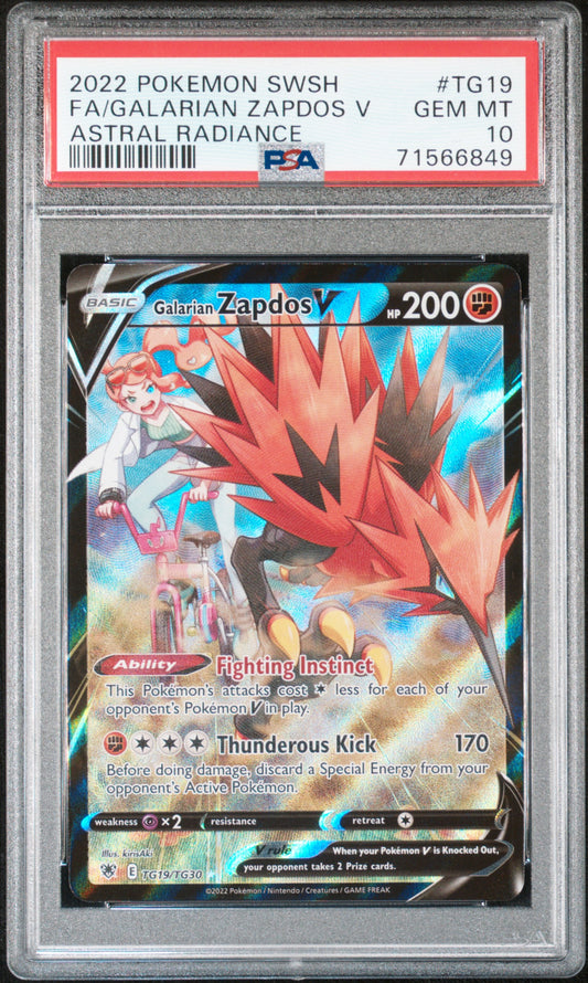 Galarian Zapdos V #TG19 - Astral Radiance - PSA 10