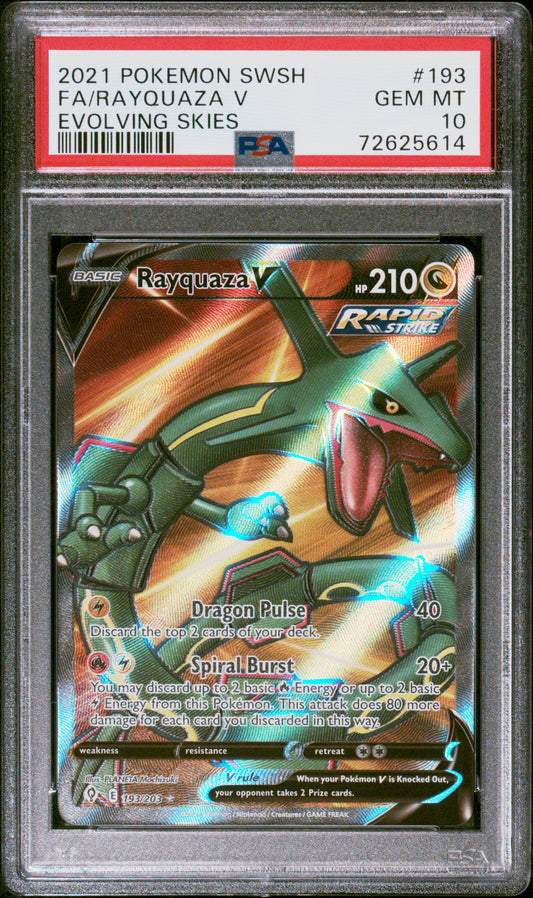 Rayquaza V #193 - Evolving Skies - PSA 10