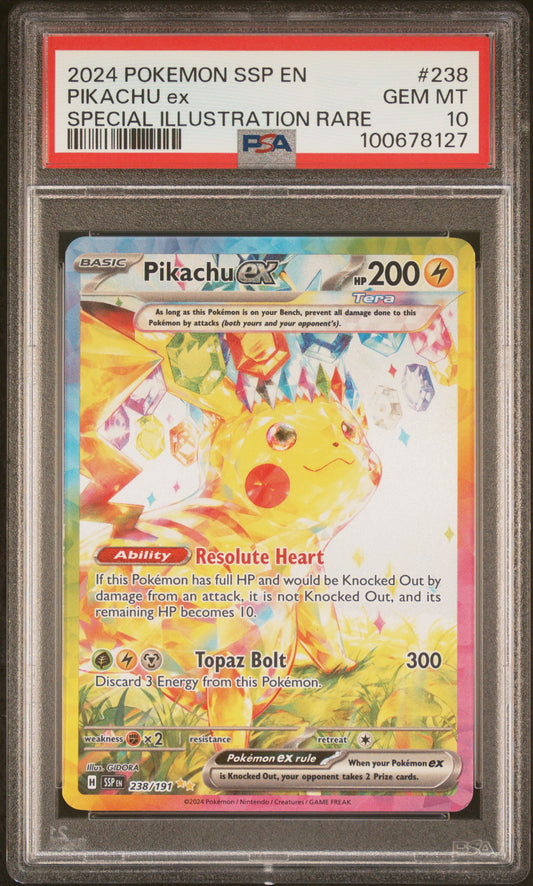 Pikachu EX #238 - Surging Sparks - PSA 10