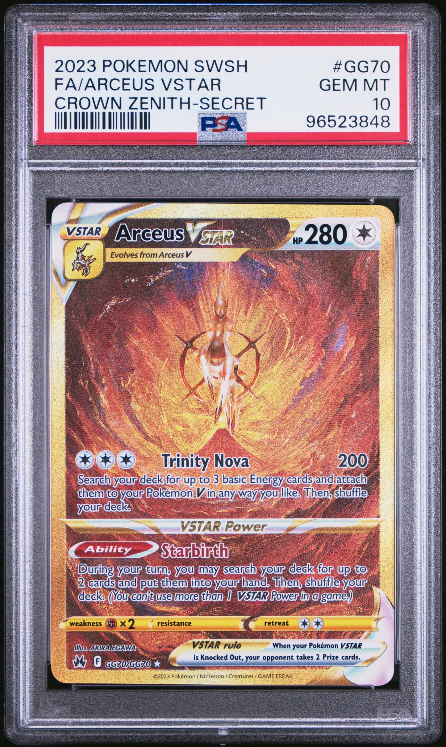 Arceus Vstar #GG70 - Crown Zenith - PSA 10